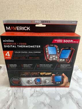 Maverick XR Pro Series XR-50 Extended Range 500ft 4-Probe Wireless Barbecue & Fo